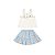 Conjunto Blusa e Saia com Flores Off White - Imagem 1