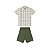 Conjunto Camisa Xadrez e Bermuda Verde Escuro - Imagem 1
