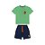 Conjunto Camiseta e Bermuda em Moletom Verde - Imagem 1