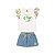 Conjunto Blusa e Short Jeans Estampa Limões Off White - Imagem 1