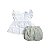 Conjunto Bata Maquinetada Bordada e Short Xadrez - Imagem 2