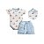 Conjunto Body, Bandana e Short em Suedine Náutico Azul - Imagem 1