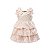 Vestido em Tricoline Flamê Xadrez com Laços Off White - Imagem 1