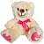 Urso com Laço Rosa Ursinho Pelúcia 20cm - Cks - Imagem 1