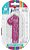 Vela Aniversario Live Colors com Glitter Pink N.1 Junco - Imagem 1