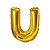 Balao Metalizado Dourado Letra U 40cm - Gala Embalagens - Imagem 1