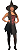 Fantasia Bruxa Espartilho Vermelho/Preto Adulto - Spook - Imagem 1