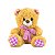 Pelucia Urso Marrom com Laço Rosa - CKS - Imagem 1