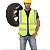Colete Sinalizador EPI Faixa Refletiva Blusao Ziper Segurança do Trabalho Construçao Civil Obra Estrada Rodovia Operario - Imagem 5