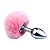 Plug Anal em Aço com Pompom Rosa - Imagem 1