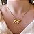 Colar Feminino Coração com Cavalo Elegante Banhado a Ouro 18K - Imagem 1
