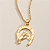 Colar Feminino Cavalo e Ferradura Rústico com Cordão Baiano Banhado a Ouro 18K - Imagem 1