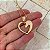 Colar Feminino Cavalo Formando um Coração Banhado a Ouro 18K - Imagem 1