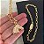 Conjunto Masculino Cabeça de Cavalo com Cordão Cartier Banhado a Ouro 18K - Imagem 1