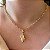 Colar Feminino Milho com Cordão Elo Português Banhado a Ouro 18K - Imagem 1