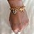 Pulseira Feminina Cavalo e Cruz no Elo Português Banhada a Ouro 18K - Imagem 1