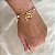 Pulseira Feminina Elo em Corações com Cavalo e Ferradura Banhada a Ouro 18K - Imagem 1