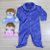 Macacao Tip Top Bebe Prematuro Em Fleece Azul Royal - Imagem 1