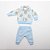 Conjunto Calça E Jaqueta Prematuro Ursinho Xadrez Azul - Imagem 1