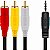 Cabo de Audio P3 x 3 RCA ou P2 X 2 RCA - Imagem 2
