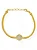 Pulseira Fita com Circulo Cravejado - Folhada a Ouro 18K - Imagem 1