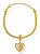 Pulseira Com Coração Liso e com Zircônia- Folhada Ouro 18K - Imagem 1