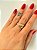 Anel Tifany Cravejado- Folhado a Ouro 18K - Imagem 3