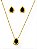Conjunto Gota Noir- Folhado Ouro 18k - Imagem 1