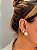 Brinco Perola Oval- Folhado Ouro 18K - Imagem 3