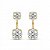 Brinco Ear Hook Ponto de Luz Dourado 6mm/9mm - Imagem 1