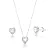 Conjunto de Brinco e Colar Coração Cravejado Luxo Prata 925 Brilliance - Imagem 1