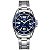 Relógio Quartz em Aço Inoxidável para Homens, Cor Azul - Imagem 2