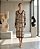 VESTIDO JACQUARD XADREZ IRREGULAR EM TRICOT (BEGE/MARINHO) - Imagem 2