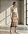 SAIA JACQUARD XADREZ IRREGULAR EM TRICOT (BEGE/MARINHO) - Imagem 1