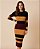 VESTIDO MIDI EVASÊ EM TRICOT MANGA LONGA(BORDÔ/PRETO/BEGE) - Imagem 1