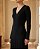 VESTIDO CANELADO DEC. V TRANSPASSADO EM TRICOT (PRETO/OFF) - Imagem 2