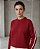BLUSA MANGA LONGA EM TRICOT GOLA CARECA COM DET. OFF (VERMELHO CEREJA) - Imagem 1