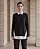 BLUSA SOBREPOSIÇÃO EM TRICÔ COM ABERTURA LATERAL (PRETO) - Imagem 1