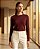 BLUSA EM RAYON MANGA LONGA DET. GOLA (BORDÔ) - Imagem 1