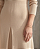 Vestido evasê em gola canoa com det. na frente ( NATURAL) - Imagem 3