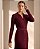 VESTIDO CANELADO GOLA POLO EM TRICOT (bordô) - Imagem 3