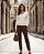 BLUSA EM TRICOT MANGA LONGA DECOTE V (OFF-WHITE) - Imagem 1