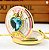 Relógio de Bolso Vintage Sakura Gold - Pedra Azul - Serve como Colar e Pingente - Imagem 4