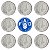 Promoção - 08 Moedas de 1 Centavo FAO 1975 - V-325 - FLOR DE CUNHO - Imagem 1