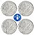 Promoção - 04 Moedas de 2 Centavos FAO 1975 - V-329 - FLOR DE CUNHO - Imagem 1