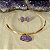 Conjunto Rígido Choker e Brinco Ametista – Intuição e Serenidade | Banho de Ouro 18k - Imagem 1