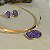 Conjunto Rígido Choker e Brinco Ametista – Intuição e Serenidade | Banho de Ouro 18k - Imagem 2