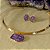 Conjunto Rígido Choker e Brinco Ametista – Intuição e Serenidade | Banho de Ouro 18k - Imagem 3