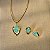 Conjunto com Colar e Brinco – Semijoia Banhada a Ouro 18k com Amazonita Verde - Imagem 1