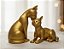 Estatua Casal De Gatos Decorativo Em Termoplástico - Imagem 1